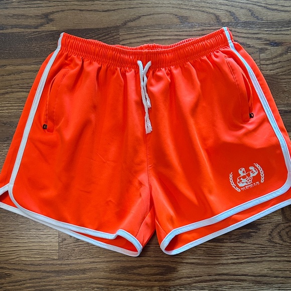 Old School Glory Other - Old School Glory Bright Orange Athletic Shorts with White Trim